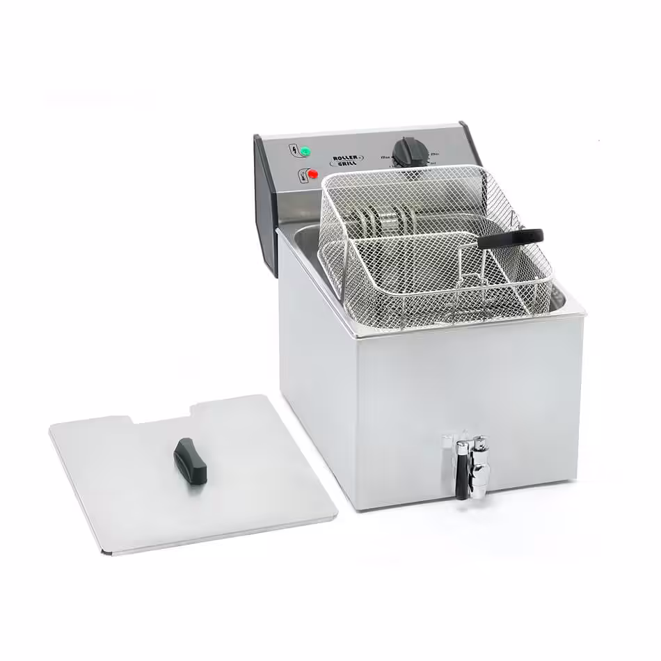 010.1026_001 Elektrische Fritteuse 8L ROLLER GRILL FD80R mit Ablassventil – Bild 1