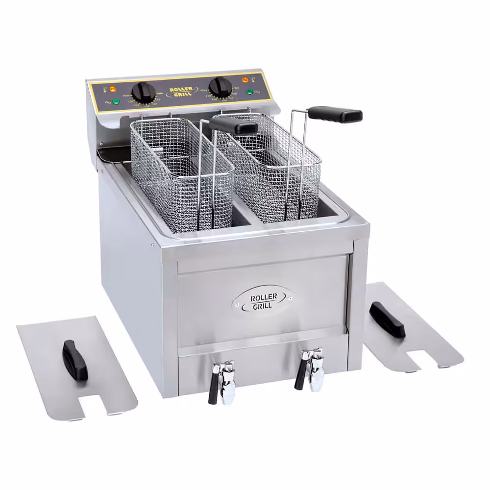 010.1028_001 Elektrische Fritteuse 2x8L ROLLER GRILL RFE8D mit Ablassventil – Bild 1