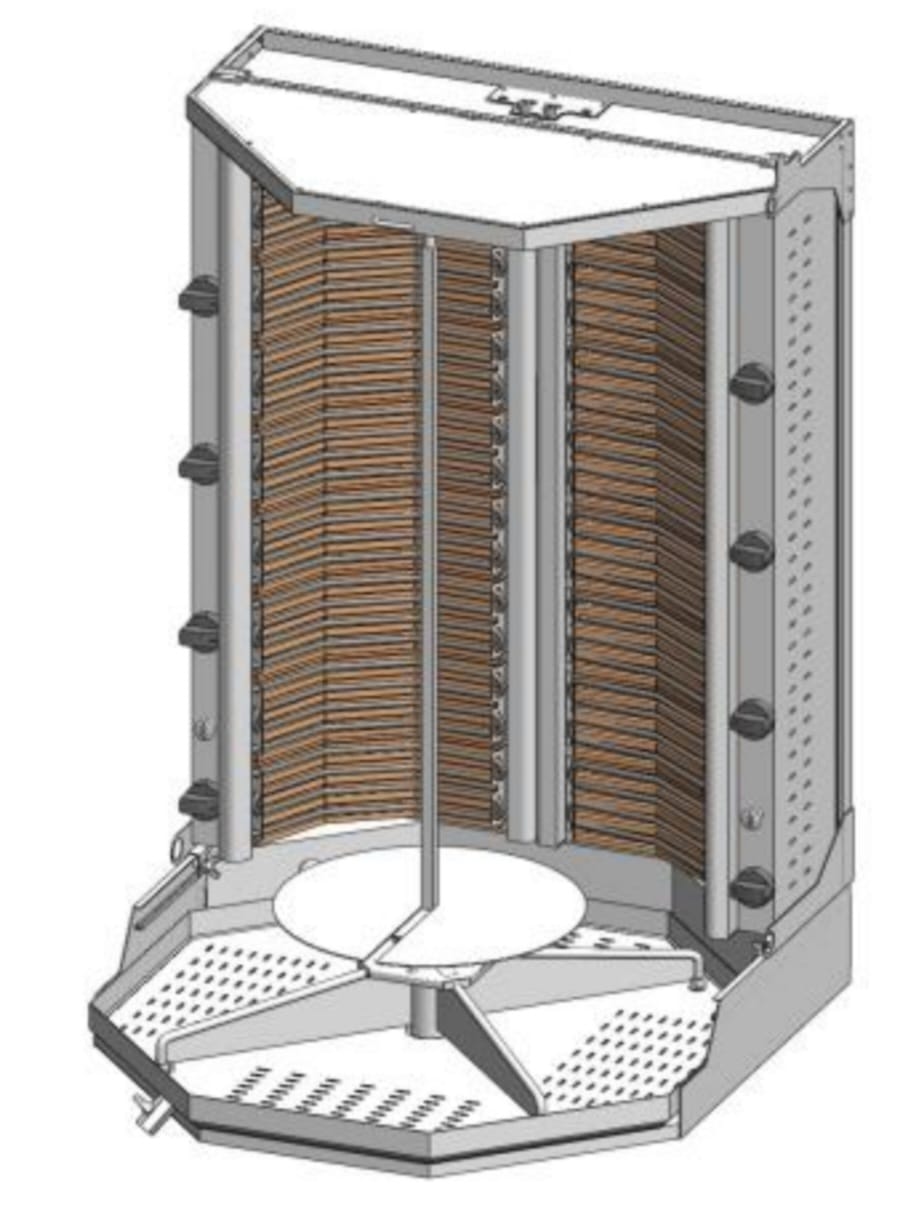DE350V Gyros - Dönergrill ηλεκτρικός - GIGAS PRO 350 kg – 820x830x1220mm - 27,2 kW με μοτέρ κάτω - Visvardis DE350V PRO - Image 1