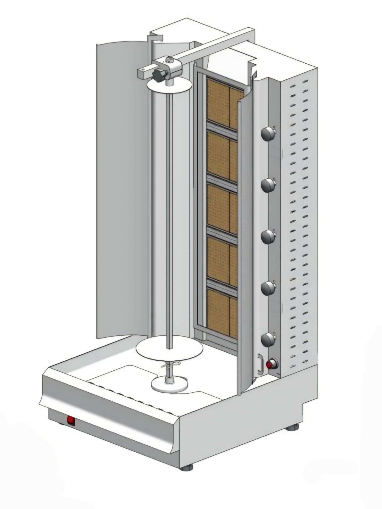 DG10GT Gyros - Gas Doner Grill 120kg – 17.5 kW - 500x700x1200mm - with motor below - Visvardis DG10GT NEW - high capacity - Image 1