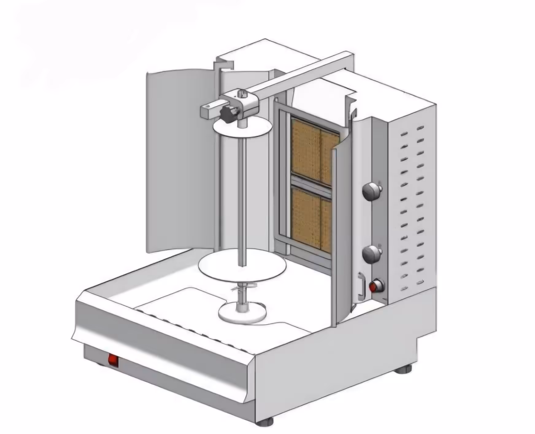 DG6GT Gyros - Dönergrill mit Erdgas 60kg – 10,5 kW - 500x700x880mm - mit Motor unten - Visvardis DG6GT NEU - große Kapazität – Bild 1