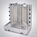 Gyros - Dönergrill mit Erdgas 70-85kg – Doppel - 28 kW (2x14 kW) - 940x640x990mm - mit Motor unten - Visvardis DG8+8A