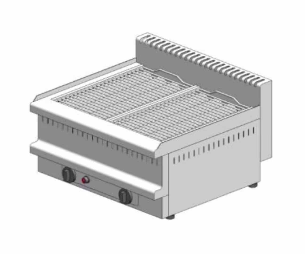 G260 Gas-Wassergrill – Tischmodell - doppelt - 750x900x350mm - 19 kW - Visvardis G290C - mit Vertikal Rost Ø7 – Bild 1