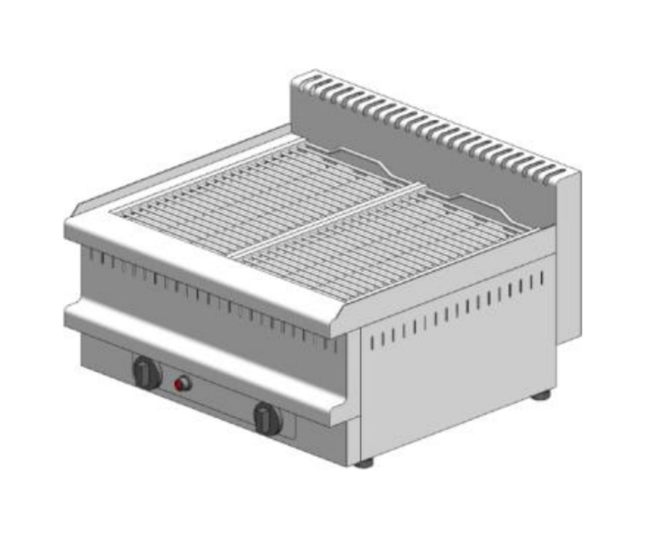 G260 Gas water grill – tabletop - double - 750x700x350mm - 16 kW - Visvardis G270C - with Vertical grid Ø7 - Image 1