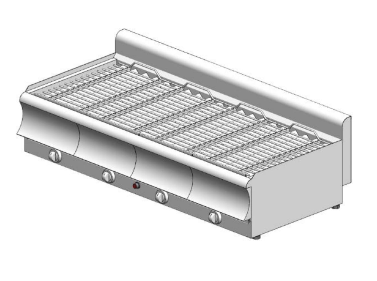 G490CAT Grill νερού αερίου – επιτραπέζιο - τετραπλό - 1460x600x320mm - 39,6 kW - Visvardis G460CAT - με Κάθετη σχάρα Ø7 - Image 1