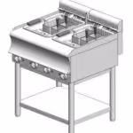 Elektrischer Nudelkocher - mit Basis - 800x900x860mm - 40Lt – 19,8 kW - Visvardis ME20+20BS CAT
