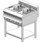 Βραστήρας ζυμαρικών ηλεκτρικός με βάση - 750x600x860mm - 16Lt – 10,8 kW - Visvardis ME8+8TR BS CAT