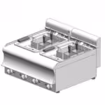 Elektrischer Nudelkocher - Tischmodell - 750x700x320mm - 30Lt – 15 kW - Visvardis ME15+15 CAT
