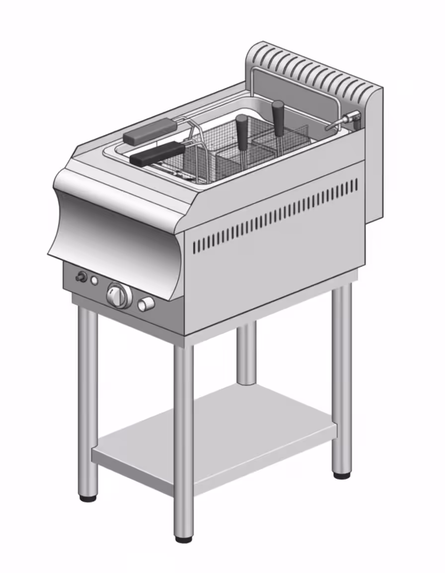 Gas-Nudelkocher - mit Basis - 400x600x860mm - 8Lt - 6,9 kW - Visvardis MG8BS CAT