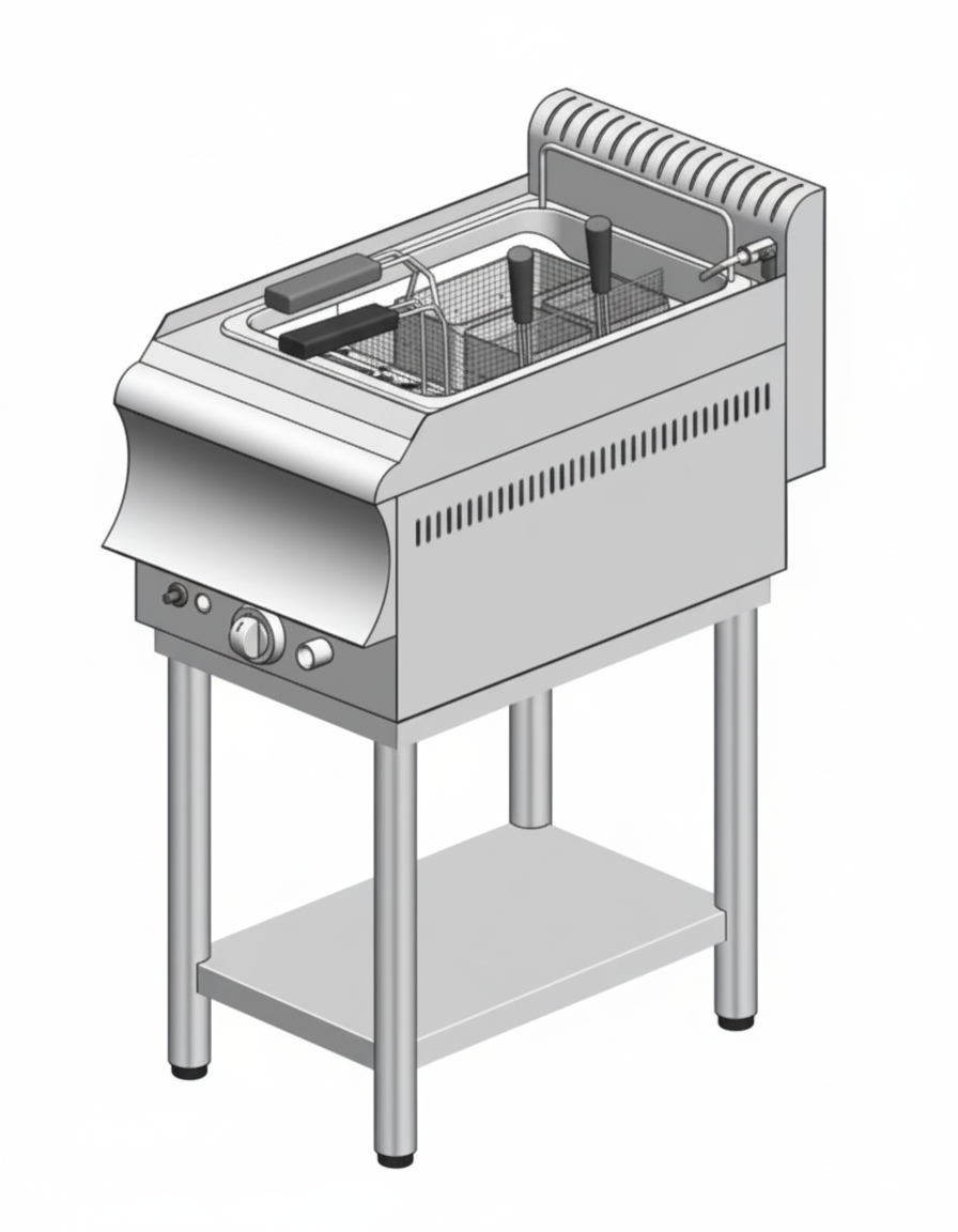 Βραστήρας ζυμαρικών αερίου - με βάση - 400x600x860mm - 8Lt - 6,9 kW - Visvardis MG8BS CAT