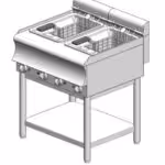 Elektrische Fritteuse - mit Basis - doppelt - 2 x 8L - 7,0 kW - 750x600x860mm – Visvardis FE8+8BS CAT