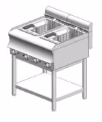 Elektrische Fritteuse - mit Basis - doppelt - 2 x 8L - 10,8 kW - 750x600x860mm – Visvardis FE8+8TRBS CAT