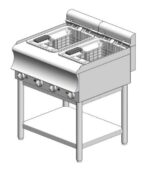 Electric fryer - with base - double - 2 x 15L - 15.0 kW - 750x700x860mm – Visvardis FE15+15BS CAT