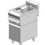 Electric fryer - with cabinet - single - Turbo - 8L - 7.5 kW - 400x600x860mm - Visvardis FE8TRER CAT TUR