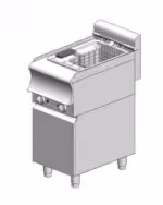 Elektrische Fritteuse - mit Schrank - einfach - 400x600x860mm - 8L - 5,4 kW - 400x600x860mm - Visvardis FE8TRER CAT