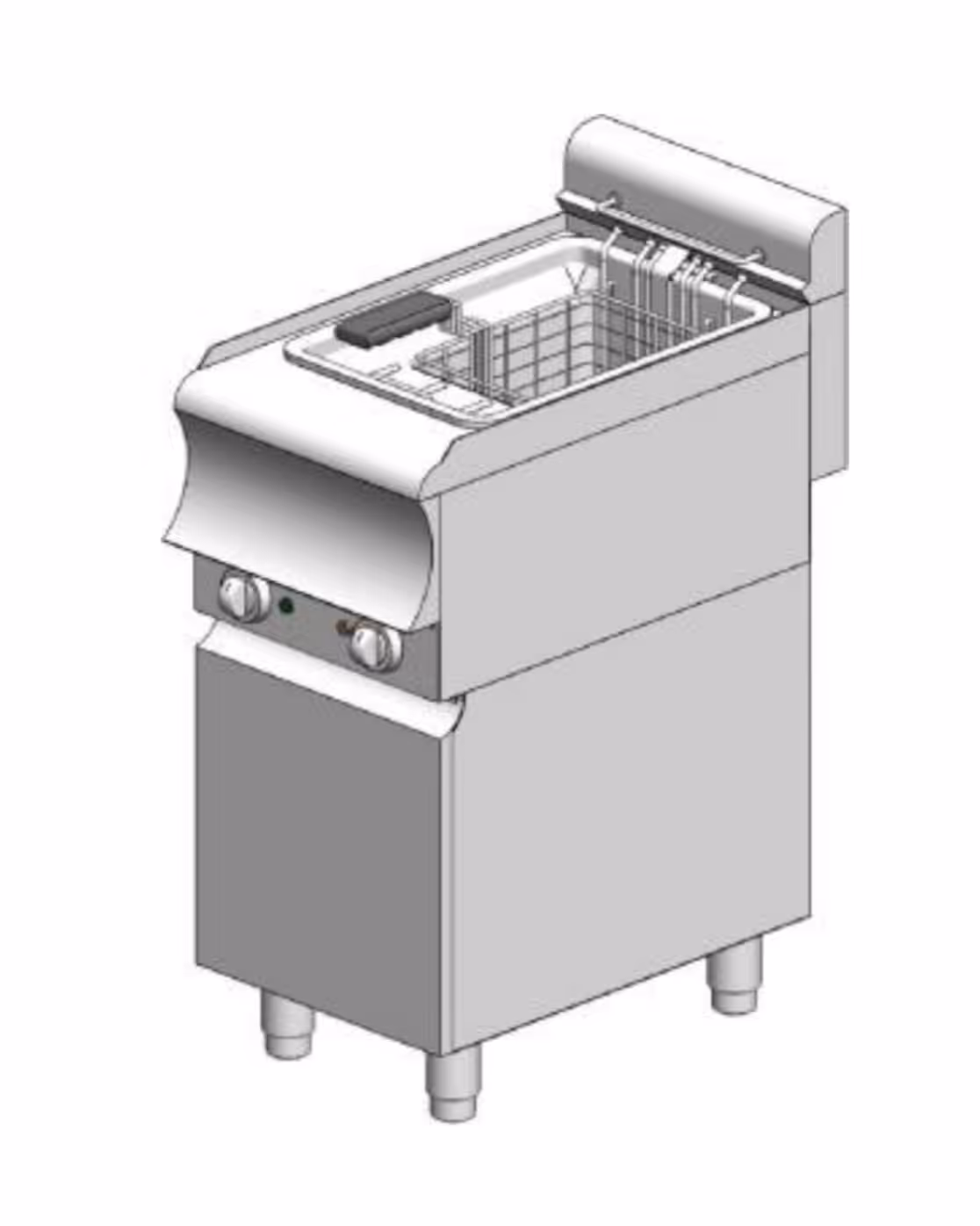 FE8ER CAT Elektrische Fritteuse - mit Schrank - einfach - 400x600x860mm - 8L - 5,4 kW - 400x600x860mm - Visvardis FE8TRER CAT – Bild 1