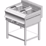Gas-Fritteuse - mit Basis - doppelt - 2 x 15L - 18,0 kW - 750x700x860mm – Visvardis FG15+15BS CAT
