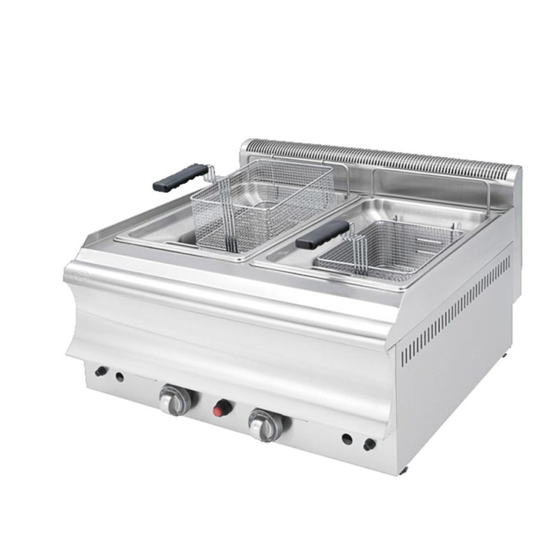 FG8+8CAT Gas fryer - tabletop - double - 2 x 8L - 13.8 kW - 750x600x320mm – Visvardis FG8+8CAT - Image 1
