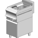 Φριτέζα αερίου - με ερμάριο - μονή - 20L - 12 kW - 400x900x860mm - Visvardis FG20ER CAT