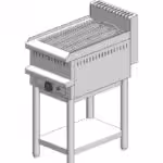 Gas-Wassergrill – mit Basis – einfach – 400x600x860mm -  7,4 kW – Visvardis G160BC – mit Vertikal Rost Ø7