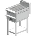 Gas water grill – with base - single - 400x600x860mm -  7.4 kW - Visvardis G160BC - with Vertical grid Ø7