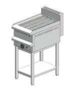 Gas water grill – with base - single - 400x700x860mm - 8 kW - Visvardis G170BC - with Vertical grid Ø7