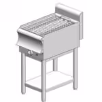 Gas-Wassergrill – mit Standfuß – einfach – 400x600x860mm - 9,9 kW - Visvardis G160BS CAT - mit Vertikal Rost Ø7