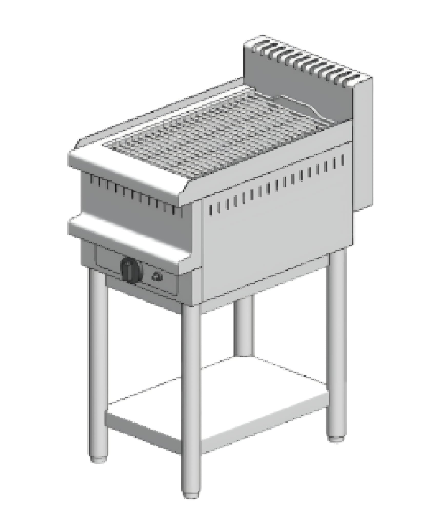G160BS Gas water grill – with base - single - 400x700x860mm - 8 kW - Visvardis G170BC - with Vertical grid Ø7 - Image 1