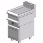Gas-Wasser-Grill einfach - 400x600x860mm - 7,4 kW mit Schrank - Visvardis G160ER mit Vertikal Rost Ø7