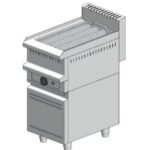 Single gas water grill - 400x600x860mm - 7.4 kW with cabinet - Visvardis G160ER with Vertical grate Ø7