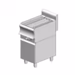 Gas-Wasser-Grill einfach - 400x600x860mm - 9,9 kW mit Schrank - Visvardis G160ER CAT mit Vertikal Rost Ø7
