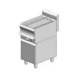 Grill νερού αερίου μονό - 400x600x860mm - 9,9 kW με ερμάριο - Visvardis G160ER CAT με Κάθετη σχάρα Ø7