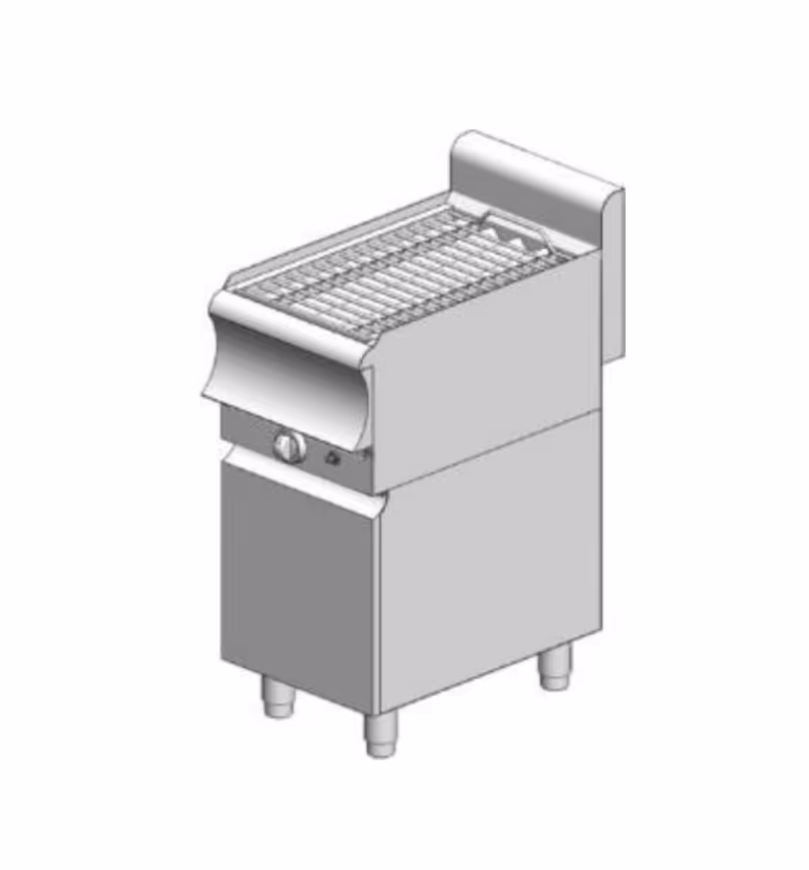 G160ER CAT Gas-Wasser-Grill einfach - 400x700x860mm - 11,2 kW mit Schrank - Visvardis G170ER CAT mit Vertikal Rost Ø7 – Bild 1