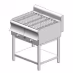 Gas-Wassergrill – mit Standfuß - doppelt - 750x600x860mm – 19,8 kW - Visvardis G260BS CAT - mit Vertikal Rost Ø7