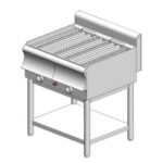 Gas water grill – with base - double - 750x600x860mm – 19.8 kW - Visvardis G260BS CAT - with Vertical grid Ø7