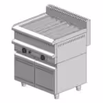 Gas-Wasser-Grill doppelt - 750x600x860mm – 14,8 kW mit Schrank - Visvardis G260ER mit Vertikal Rost Ø7
