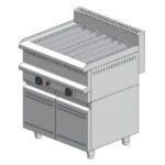 Double gas water grill - 750x700x860mm – 16 kW with cabinet - Visvardis G270ER with Vertical grid Ø7