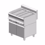 Gas-Wasser-Grill doppelt - 750x600x860mm – 19,8 kW mit Schrank - Visvardis G260ER CAT mit Vertikal Rost Ø7