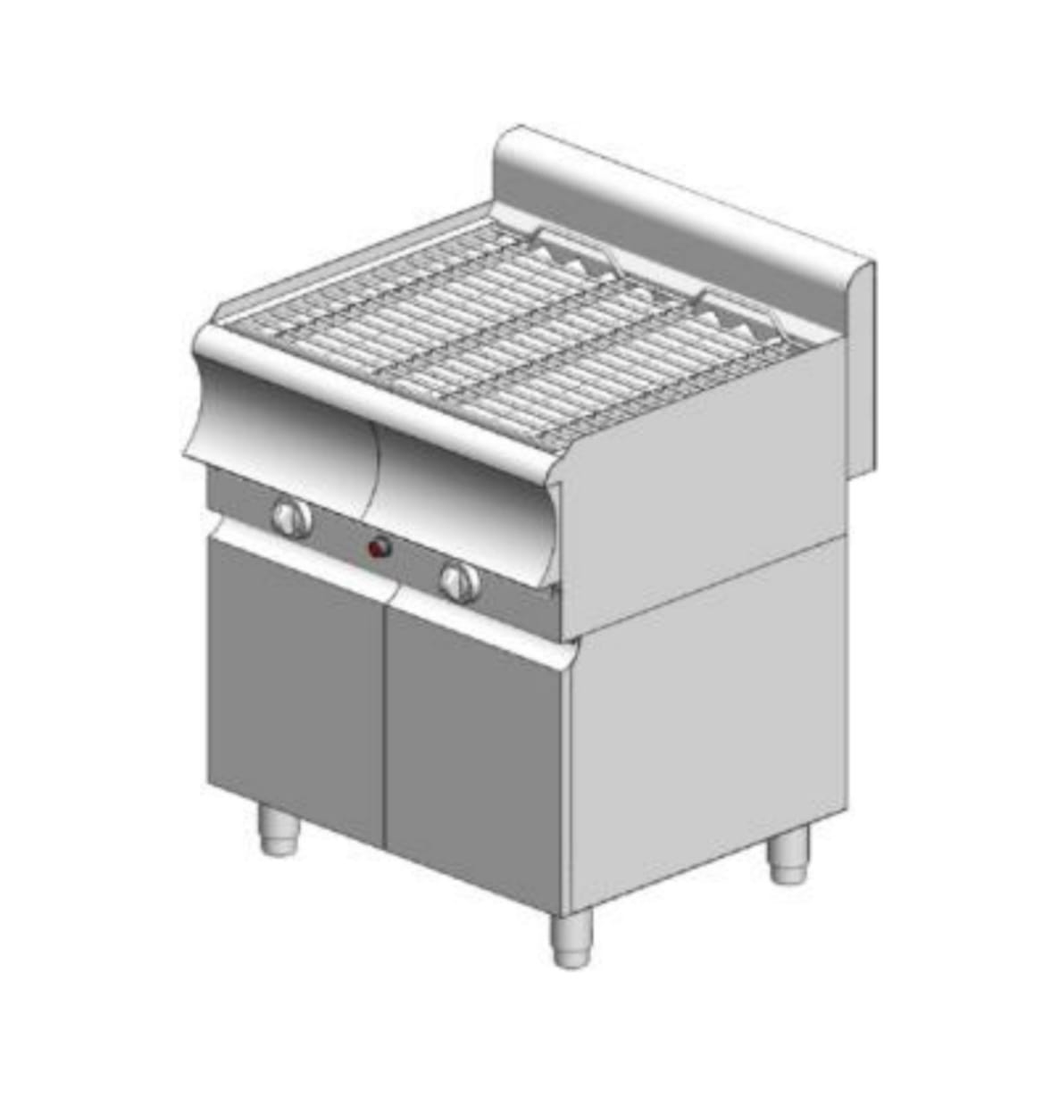 G260ER CAT Double gas water grill - 750x900x860mm - 25 kW with cabinet - Visvardis G290ER CAT with Vertical grid Ø7 - Image 1