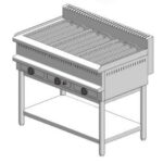 Grill νερού αερίου – με βάση - τριπλό - 1090x700x860mm - 24 kW - Visvardis G370BC - με Κάθετη σχάρα Ø7