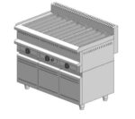 Grill νερού αερίου τριπλό - 1090x900x860mm - 28,5 kW με ερμάριο - Visvardis G390ER με κάθετη σχάρα Ø7