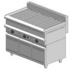 Triple gas water grill - 1090x900x860mm - 28.5 kW with cabinet - Visvardis G390ER with Vertical grate Ø7