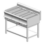 Gas water grill – with base - triple - 1110x600x860mm - 29.7 - Visvardis G360BS CAT - with Vertical grid Ø7