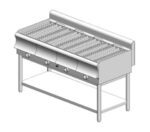 Grill νερού αερίου – με βάση - τετραπλό - 1460x700x860mm - 44,8 kW - Visvardis G470BS CAT - με Κάθετη σχάρα Ø7