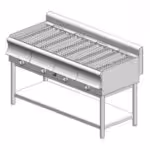 Gas-Wassergrill – mit Basis – vierfach – 1460x700x860mm - 44,8 kW – Visvardis G470BS CAT – mit Vertikal Rost Ø7