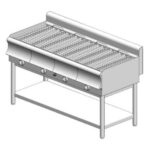 Grill νερού αερίου – με βάση - τετραπλό - 1460x600x860mm - 39,6 kW - Visvardis G460BS CAT - με Κάθετη σχάρα Ø7