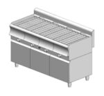 Grill νερού αερίου τετραπλό - 39,6 kW με ερμάριο - Visvardis G460ER CAT KYM με οριζόντια σχάρα Ø10