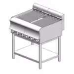 Grill Wasser elektrisch – mit Basis - Direct - 1000x600x860mm - 13,60 kW - mit 10 Widerständen - Visvardis GED1060BS CAT