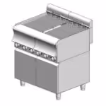 Grill Wasser elektrisch - mit Schrank – Direct - 1000x700x860mm - 13,60 kW - mit 10 Heizstäben - Visvardis GED1070ER CAT