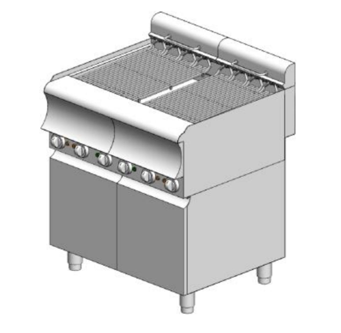 GED1070ER CAT Grill νερού ηλεκτρικό - με ερμάριο – Direct - 1000x600x860mm - 13,60 kW - με 10 αντιστάσεις - Visvardis GED1060ER CAT - Image 1